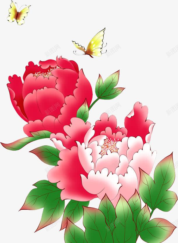 合成创意红色的手绘花卉植物png免抠素材_新图网 https://ixintu.com 创意 合成 植物 红色 花卉