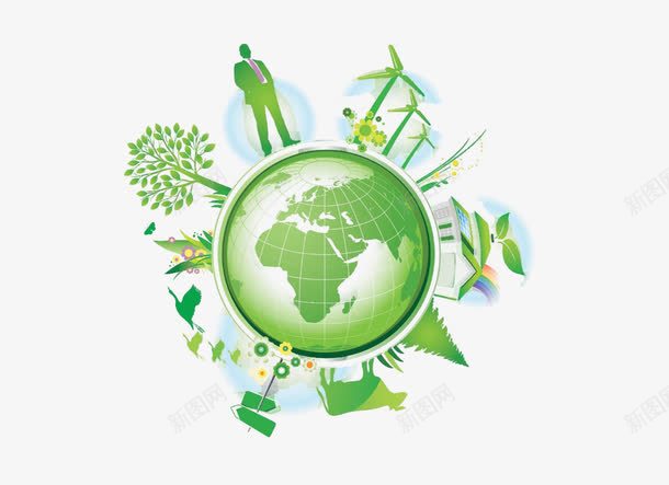 地球循环链png免抠素材_新图网 https://ixintu.com 地球 循环 拯救地球 环保 绿色