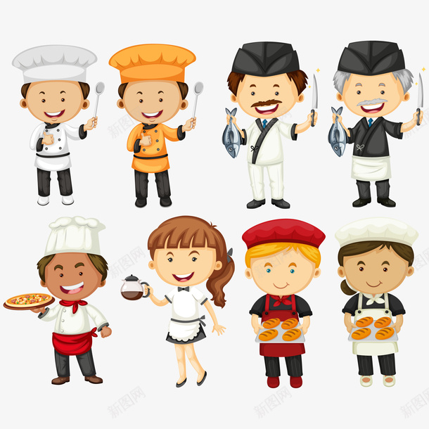 卡通人物厨子厨师矢量图eps免抠素材_新图网 https://ixintu.com 卡通 卡通厨师免费下载 厨子 厨师 矢量图