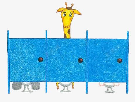 手绘长颈鹿png免抠素材_新图网 https://ixintu.com 厕所 蓝色 黄色