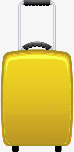 黄色行李箱子矢量图素材