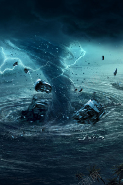 台风预警台风来了海报背景