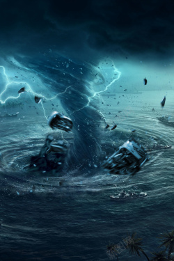 遭遇台风台风预警台风来了海报高清图片