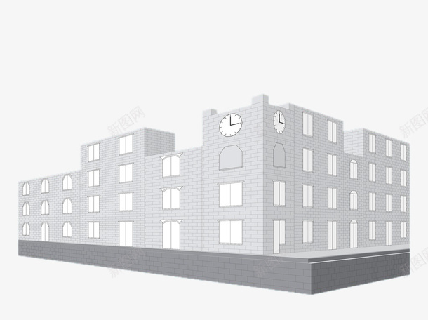 白色建筑png免抠素材_新图网 https://ixintu.com 动漫房子 卡通建筑 建筑素材 手绘房子