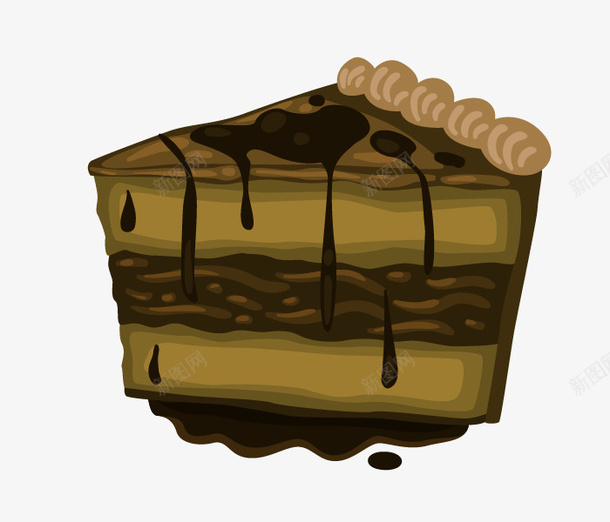 卡通手绘黑色巧克力三角蛋糕png免抠素材_新图网 https://ixintu.com 三角蛋糕 卡通蛋糕 巧克力蛋糕 手绘蛋糕 黑色蛋糕