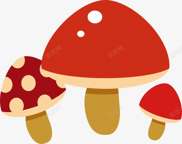 秋天的红色蘑菇png免抠素材_新图网 https://ixintu.com 矢量png 秋天 秋天蘑菇 红色蘑菇 蘑菇