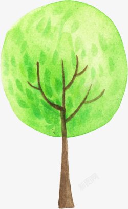 手绘创意合成绿色植物树木素材