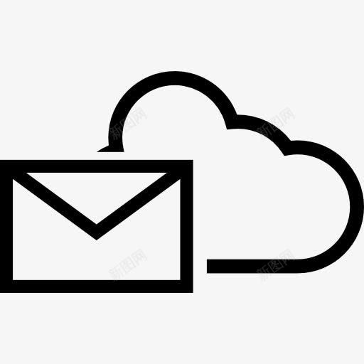 邮件云图标png_新图网 https://ixintu.com 云计算 互联网 接口 消息 电脑和媒体 轮廓 通信 通讯 邮件