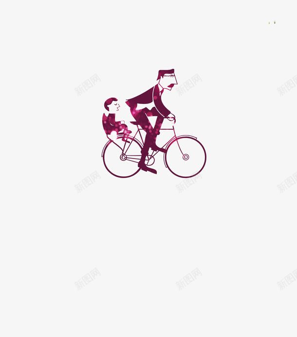 父子骑车图案png免抠素材_新图网 https://ixintu.com 卡通 父子 简约 自行车节日元素 骑车
