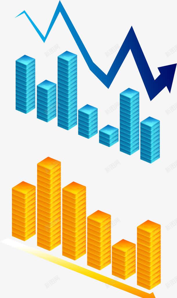 蓝色统计图图标png_新图网 https://ixintu.com 图表 柱状图表 统计图