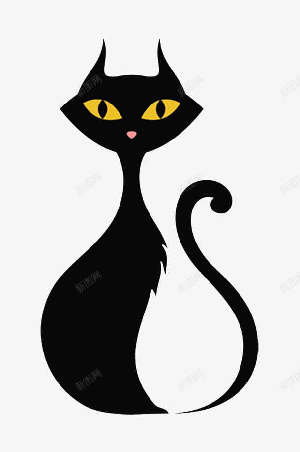 卡通波斯猫png免抠素材_新图网 https://ixintu.com png素材 动物 猫 黑色