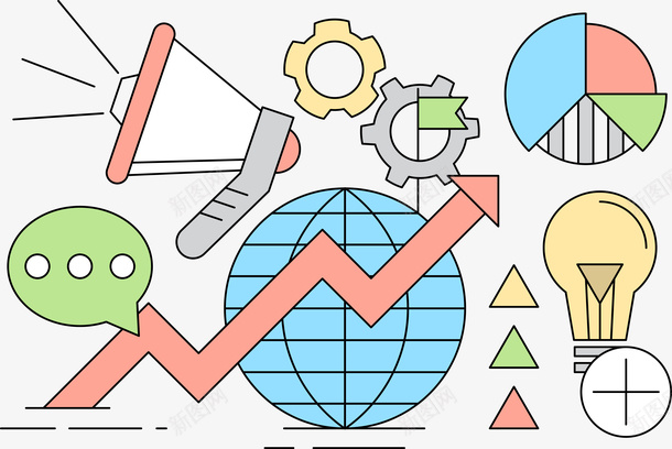 地球箭头矢量图ai免抠素材_新图网 https://ixintu.com 上升 卡通 增长 扁平化 粉色 递增 矢量图