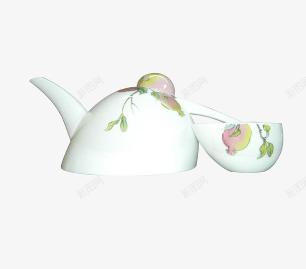 创意陶瓷茶壶png免抠素材_新图网 https://ixintu.com 创意 茶壶 茶杯 陶瓷