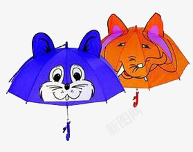 卡通动物伞png免抠素材_新图网 https://ixintu.com 伞 动物 卡通 可爱