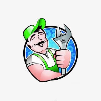 修理工人标志png免抠素材_新图网 https://ixintu.com 修理 圆形 工人 工具 帽子 扳手 白色 绿色 蓝色