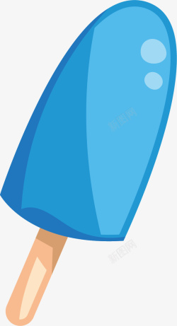 蓝色冰棍水彩蓝色冰棍矢量图高清图片