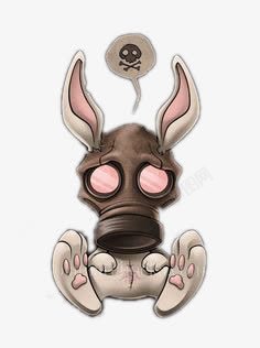 戴防毒面具戴防毒面具的兔子高清图片