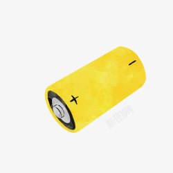 圆形电池卡通黄色电池高清图片