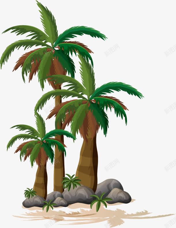 卡通椰子树png免抠素材_新图网 https://ixintu.com Q版椰子树 岛上的椰子树 手绘椰子树 精美椰子树