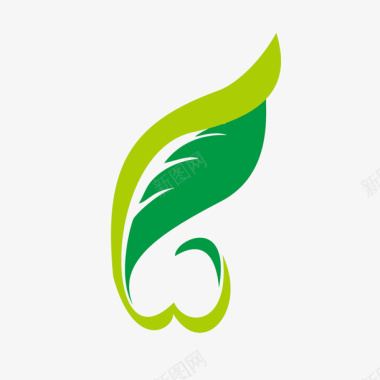 叶子爱心绿色简约园林logo图标图标