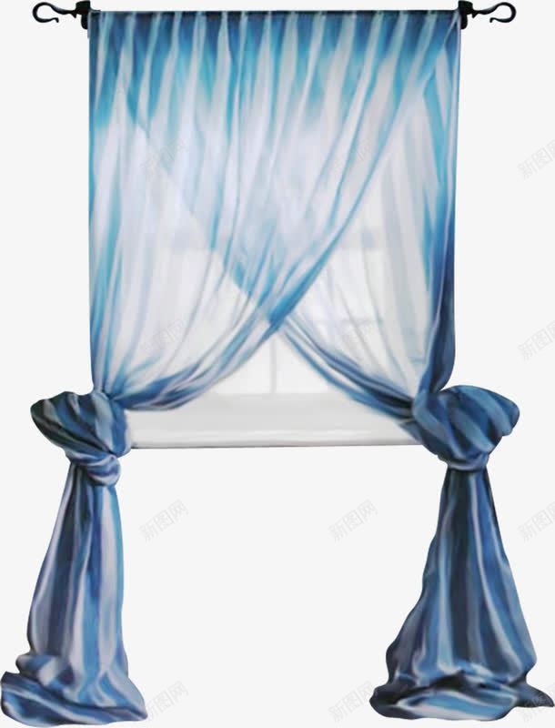 蓝色的窗帘png免抠素材_新图网 https://ixintu.com 免费PNG 布艺 帘子 纱 纱帘 透明