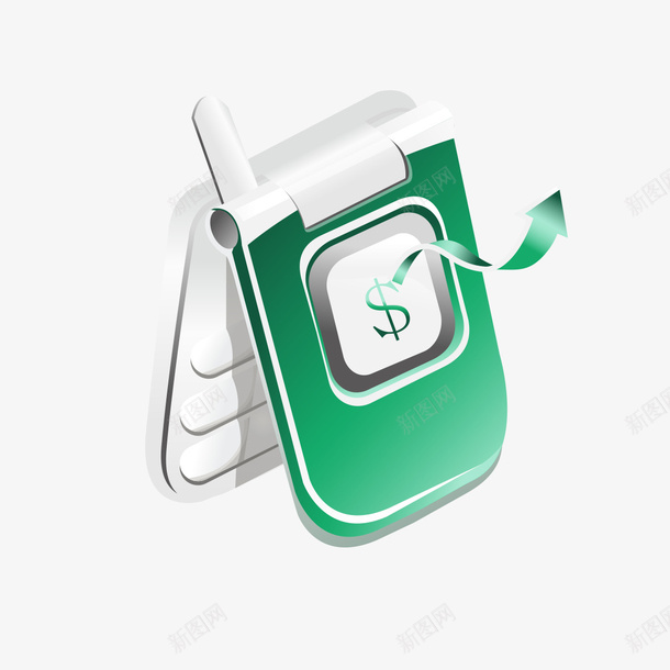 绿色翻盖手机模型png免抠素材_新图网 https://ixintu.com 手机模型 绿色 绿色手机 翻盖 翻盖手机