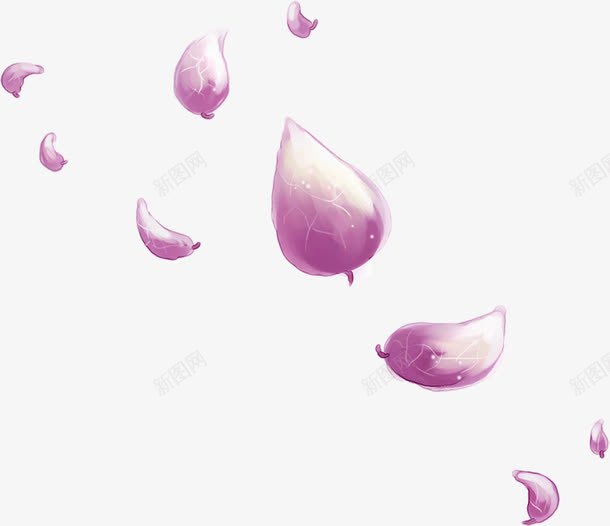 手绘紫色花朵漫画png免抠素材_新图网 https://ixintu.com 漫画 紫色 花朵