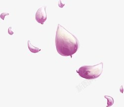 手绘紫色花朵漫画素材