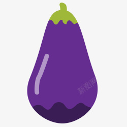 卡通蔬菜紫色茄子矢量图素材