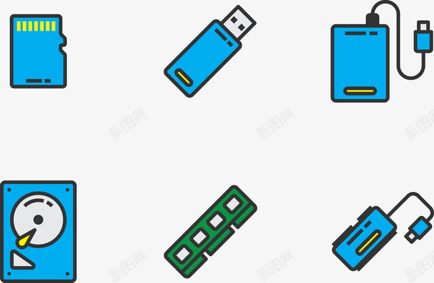 USB储存卡矢量图eps免抠素材_新图网 https://ixintu.com USB 储存卡 光盘 插头 矢量PNG 线子 蓝色 矢量图