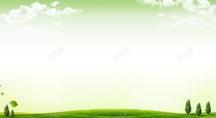 扁平绿色天空绿树背景背景