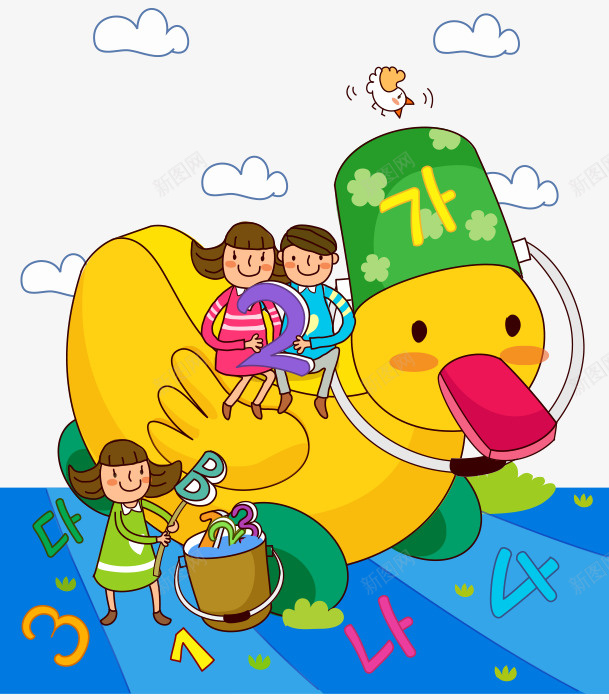 小孩玩玩具png免抠素材_新图网 https://ixintu.com 乐趣 友谊 小孩玩玩具 小朋友 快乐 童年 黄色鸭子