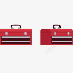 手提工具箱红色的扁平化工具箱矢量图高清图片