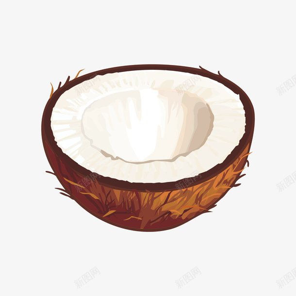 半块椰子png免抠素材_新图网 https://ixintu.com PNG图形 手绘 椰子 水果 装饰 食物