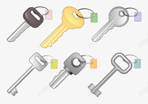 钥匙解锁钥匙环png免抠素材_新图网 https://ixintu.com 开锁 开门 解锁 钥匙