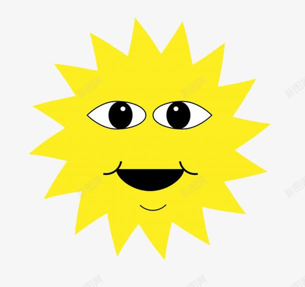 黄色微笑的太阳脸型png免抠素材_新图网 https://ixintu.com 免抠 卡通 太阳 手绘 脸型 黄色