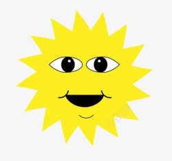 黄色微笑的太阳脸型素材
