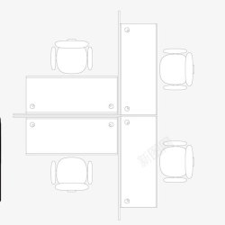 OA办公TT字型办公室手绘座位图标高清图片