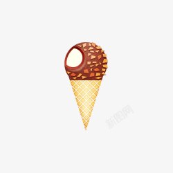棕色冰激淋巧克力甜筒高清图片