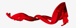 红色绸带漂浮装饰素材