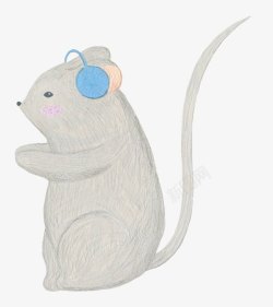 戴耳机的老鼠素材