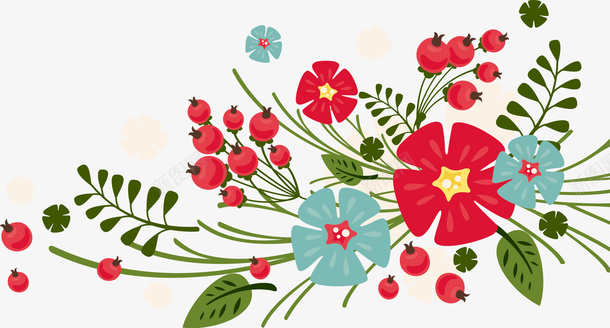 卡通花卉装饰图案png免抠素材_新图网 https://ixintu.com 卡通 红色 花卉 装饰图案