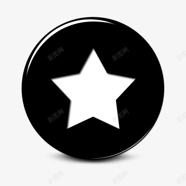 明星光滑的黑色按钮图标png_新图网 https://ixintu.com star 明星
