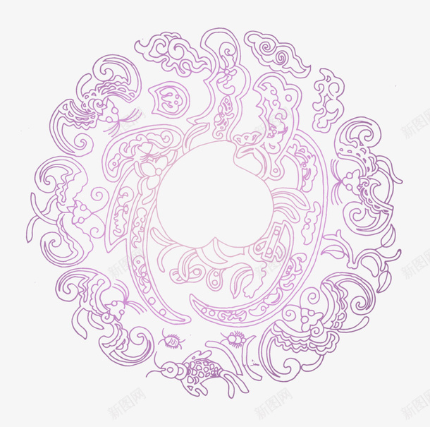 紫色中国风花纹装饰图案图标png_新图网 https://ixintu.com iconpng图标 中国风 免抠PNG 紫色 花纹 装饰图案