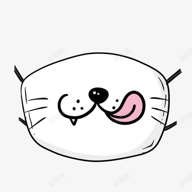 卡通白色猫脸图标png_新图网 https://ixintu.com 卡通 图标 色猫