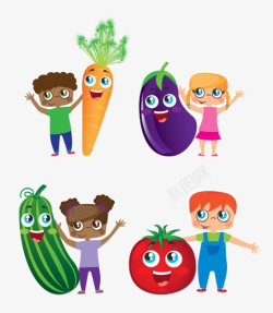卡通人物蔬菜素材