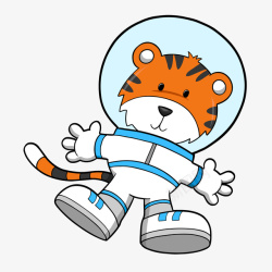 动物宇航员创意可爱老虎宇航员矢量图高清图片
