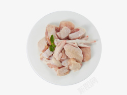 肉白白盘子中的鸡肉1高清图片