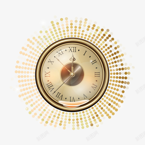 创意钟表图案矢量图ai免抠素材_新图网 https://ixintu.com 金色的表 钟表 钟表图案 矢量图