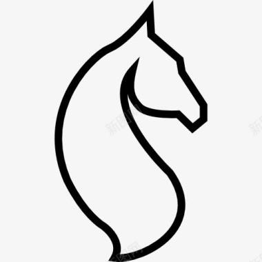 马的头部轮廓图标图标